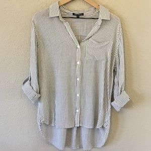 Velvet Heart | gray & white stripe shirt